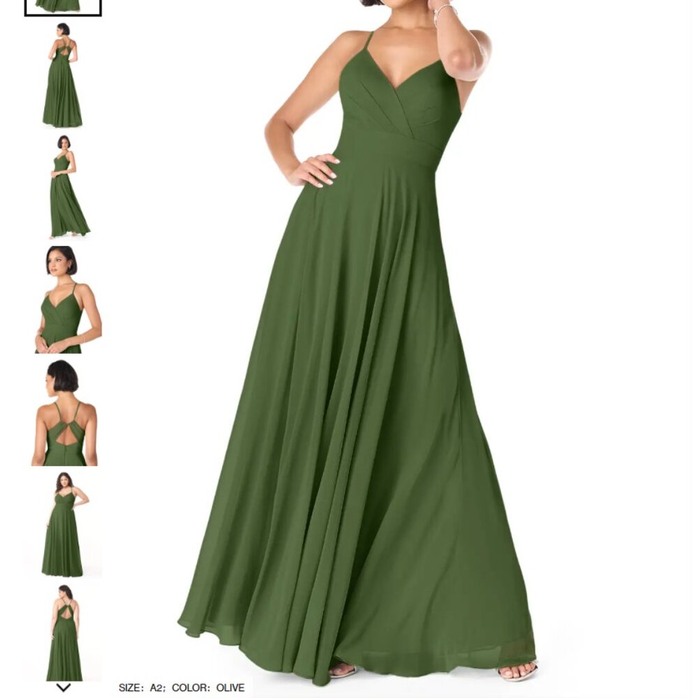 Azazie Olive Green Maxi Dress